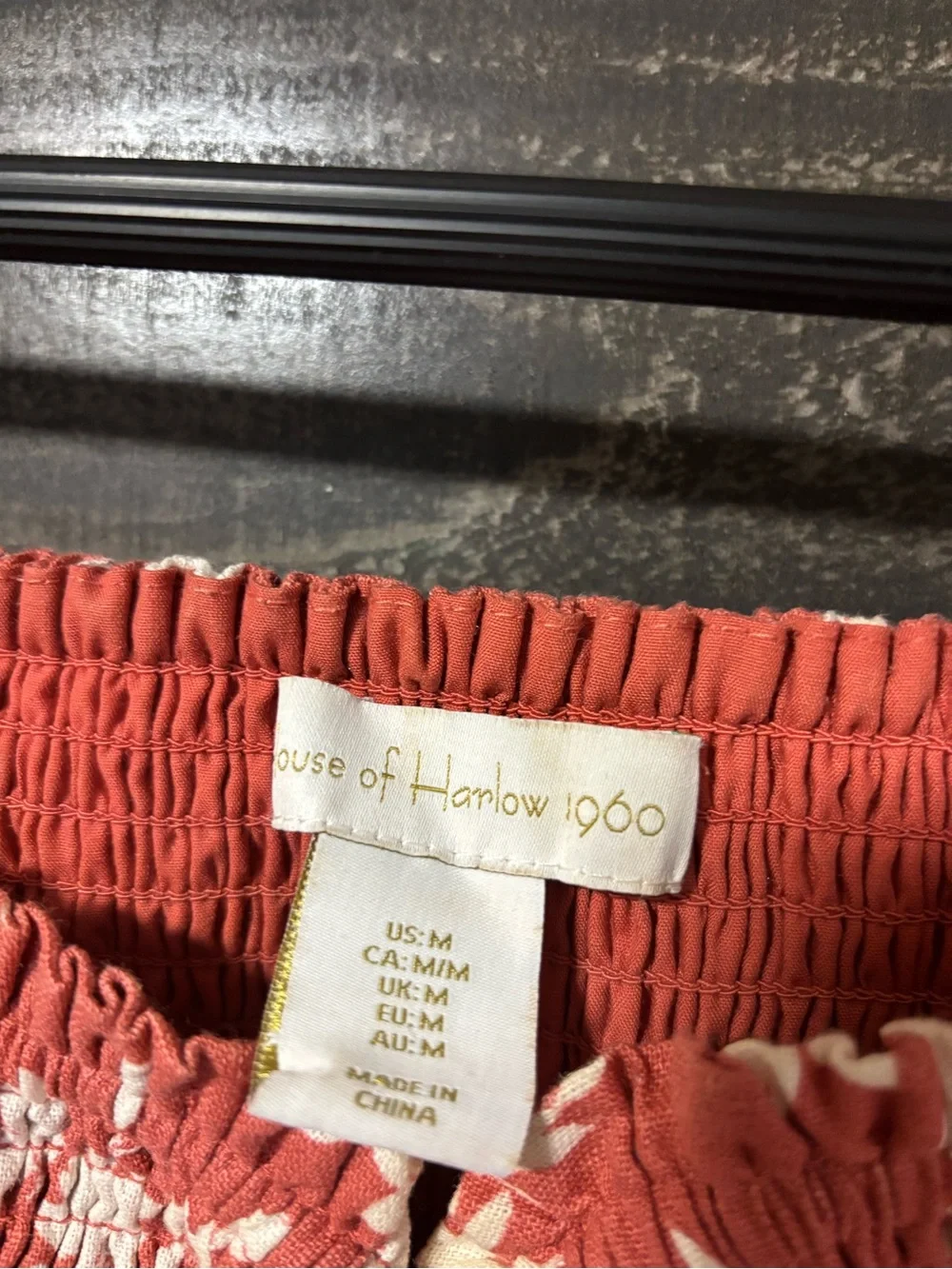 House of Harlow 1960 Rust Floral Tiered Maxi Skirt/ Top Set Medium